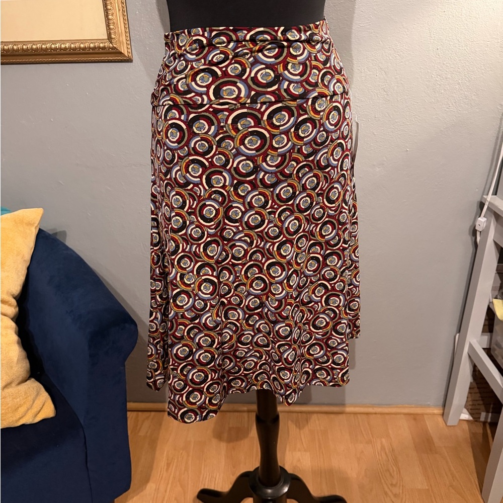NWT!! 🖤🧡 LuLaRoe A-Line Skirt with Vibrant Circle Pattern